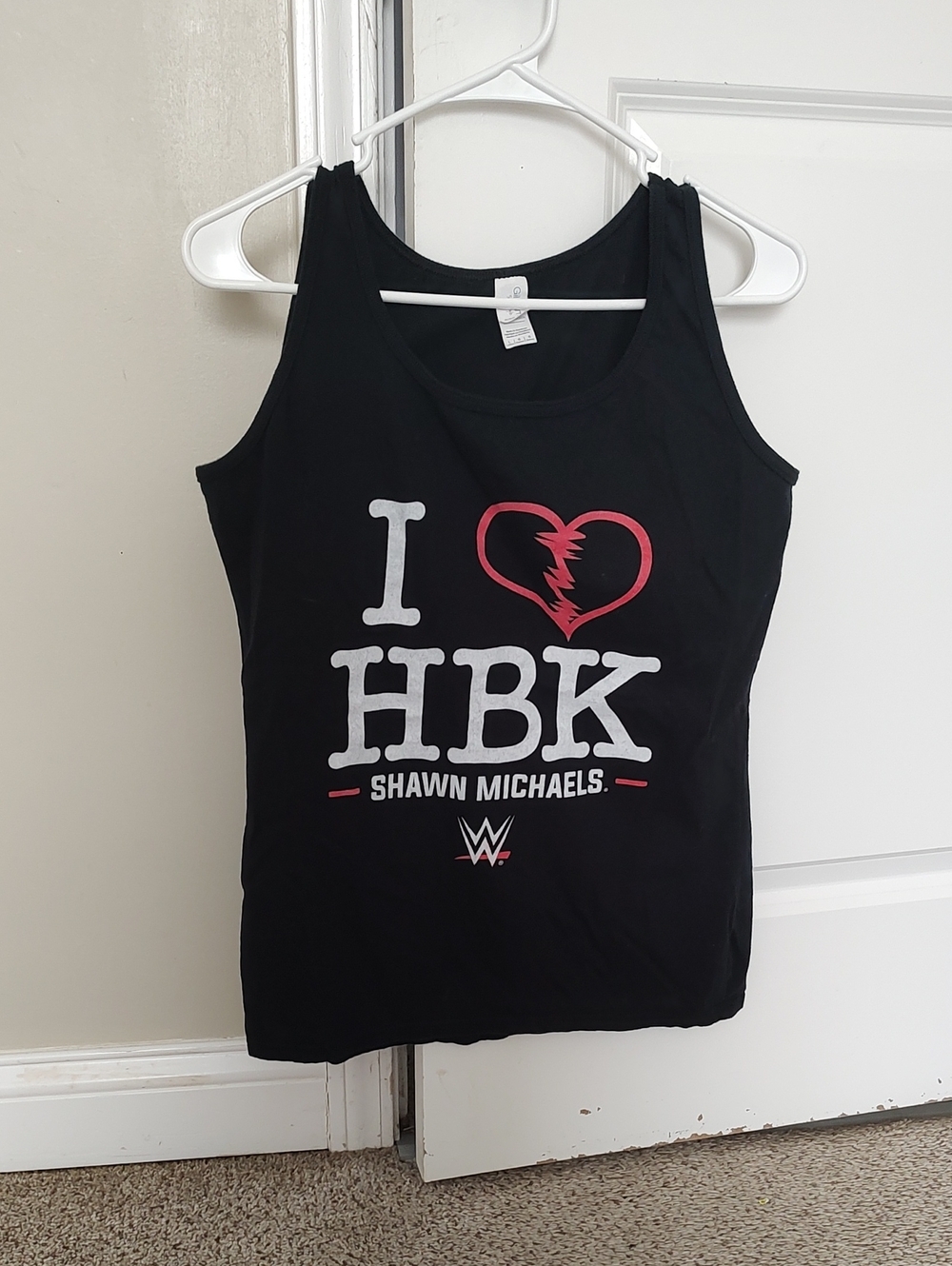 WWE Black Tank Top with White and Red HBK Graphic